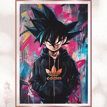 Street Style Goku - Graffiti Temalı Anime Pvc Tablo