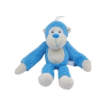 Peluş Maymun 40 Cm - Yumuşak Peluş - G5501 - Mavi Beyaz