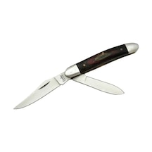 K-21 Linder Çiftli / Çift Ağızlı Çakı 14,5 Cm - Ahşap Saplı, Manuel Sarı