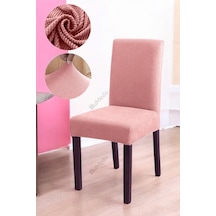 Bambu Nano Kumaş Likralı Yıkanabilir Sandalye Kılıfı Lastikli Tekli Sandalye Örtüsü