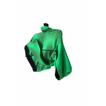 Unisex Çocuk Yeşil Siyah Baskılı Fermuarlı Cepli Kapşonlu Günlük