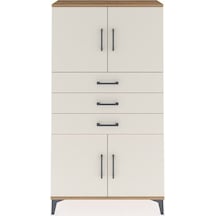 Arges Dolap 3 Raflı 3 Çekmeceli 4 Kapaklı 88x30x163 Çam-aytaşı Atlas Çam