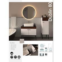 Evros Dublin 80 Cm Banyo Dolabı Kahve