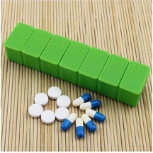 Pazly Vitamin Tıp Tablet Suntek Saklama Magideal Kutusu Hap Hafta Dağıtıcı Ab Yeşil