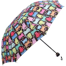 Marlux Renkli Kedi Desenli 8 Telli Manuel Rüzgara Dayanıklı Şemsiye M21mar605r01 - Çok Renkli