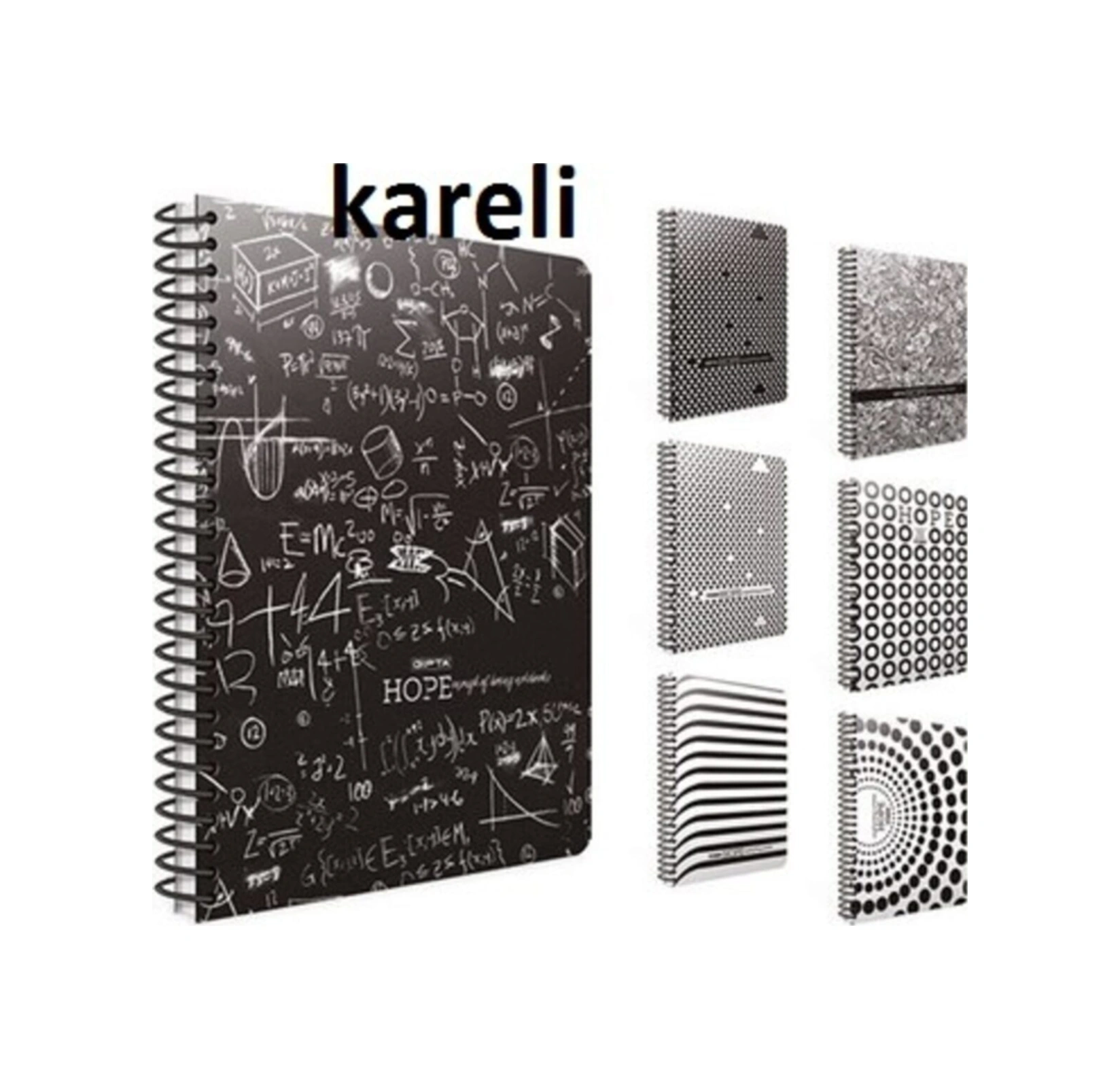 Hope Spiralli Karton Kapak Defter 18,5x26 80yp Kareli
