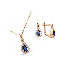 Argentum Concept - Zirkon Taşlı Rose Gümüş Set (219325393)