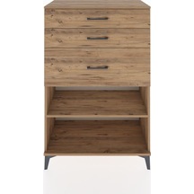 Hyperion Dolap Tek Raflı 3 Çekmeceli 88x44x134 Çam-çam Atlas Çam