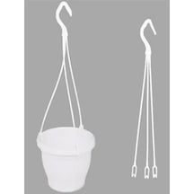 Katı Plastik Makrome Askılı Saksı 20 Adet Kahverengi 16 Cm