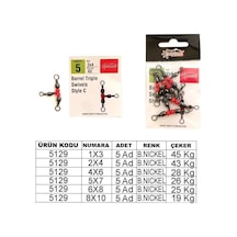 Captain 5129 Üçlü Boncuklu T Fırdöndü 5li Paket Black Nikel Standart - 4x6