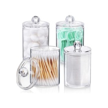 7x10.5cm Akrilik Kutu, Kapaklı Toz Koruyucu, Q-tip, Makyaj Pamuk Ve Floss Saklama Kutusu, Ev Kullanıma Uygun, Dayanıklı Malzeme Şeffaf Şeffaf