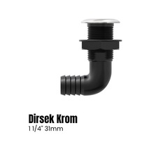 Seaflo Krom Flanşlı Sintine Rekoru Depo Çıkışı Dirsekli 1 1/4" - 31mm-1843