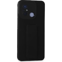 Newface Xiaomi Redmi 12c Kılıf Mega Standlı Silikon - Siyah
