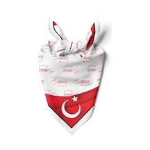K.atatürk İmzalı Türk Bayrağı Desen Bandana/fular Kırmızı