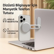 Coofbe Yapışkanlı Magsafe Uyumlu Laptop Telefon Tutucu Araç Ekran Arkası Telefon Tutucu Monitör Tutucu Siyah