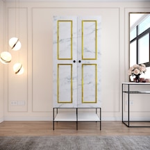 Pasific Home Martin 2 Kapaklı Gardırop Elbise Dolabı, Beyaz&Beyaz Mermer