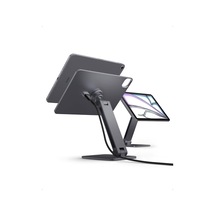 İpad Air 11" 2026-2025-2024/10.9 2022-2020 Magfit Manyetik Kablosuz Şarj Tablet Standı / 360 Dönebilen Ayarlanabilir Alüminyum Kablo Dahil Değildir Gray - Amp09837