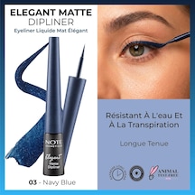 Cosmetics Elegant Matte Dipliner Waterproof Mavi, 03 Navy Blue Diğer