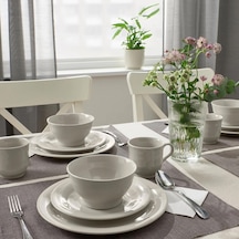 16 Parça Sandskädda Yemek Takımı 4 Kişilik Meridyendukkan Toprak Ton Bej Renk Rustik Set-stoneware