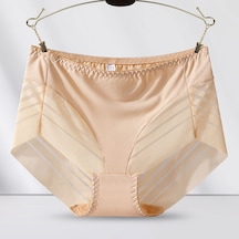 Tcherchi Büyük Beden Yüksek Bel Dantelli Nefes Alabilen Kadın İç Çamaşırı Bej
