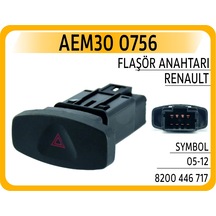 Aem Dörtlü Flaşer Anahtarı Renault Clıo Iıı 05 12 Symbol Iı 08 Dacıa Logan 06 Sandero 08 Duster 10 8 Pin Aem30 0756 8200446717