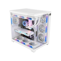 Alpha Elite 7x Argb Fan Kumanda Ve Kontrolcü Atx Boş Bilgisayar Kasası Beyaz