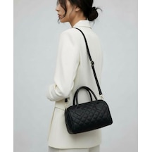 Addy Noir Quilted Kapitone Mini Varil Anne Omuz Ve El Çantası Siyah Addy Noir Quilted Kapitone Mini Varil Anne Omuz Ve El Çantası Siyah