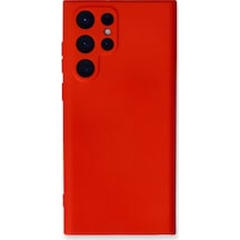 Newface Samsung Galaxy S24 Ultra Kılıf Nano İçi Kadife Silikon - Kırmızı