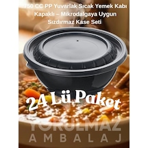 750 Cc Yuvarlak Sıcak Yemek Kabı Kapaklı Pp Sızdırmaz Kase Seti 24 Adet
