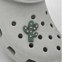 Crocs Terlik Süsü Ve Aksesuarı , Çanta Süsü Jibbitz Çağ Ağacı 01 Görsel Figür Aksesuar Koyu Yeşil-pembe