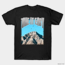 Flood Of Style Take İt Easy Hiking Meme Retro T-shirt Erkekler Kadınlar Için % 100% Pamuk T Shirt Kısa Kollu Çok Renkli