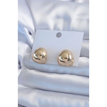 Gold Renk Pirinç Kadın Küpe Çok Renkli