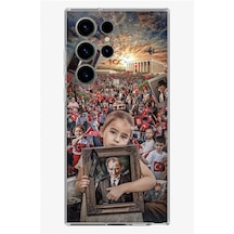 Samsung Galaxy S24 Ultra Uyumlu Anıtkabir Atatürk Portre Baskılı Silikon Kılıf Renkli