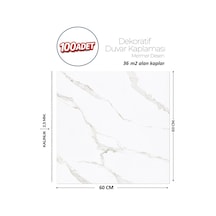 60x60 Cm Kendinden Yapışkanlı Duvar,banyo,tezgah Arası Beyaz Mermer-100 Adet 1091-60-100