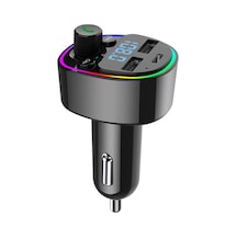 Aubyhe Araç Bt Fm Transmitörü: Usb 3.0 Çarşıltı, 7 Renkli Işık, Tf/usb Müzik, Akıllı Voltaj Göstergesi, Elsiz Arama Dönme Düğmeli