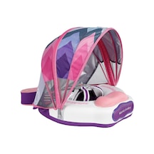 Mambobaby Yüzme Simidi - Pink Colorfish, Emniyetl Gölgelikli Ve Ayak Destekli