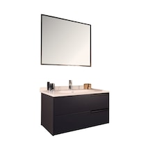 Kobos Eylül 100 Cm Banyo Dolabı Seti Argento Antrasit