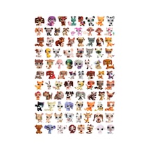 88 Adet Sevimli Hayvanlar Sticker Seti - Etiket Seti Scrapbook Bullet Journal Çok Renkli