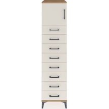 Kronos Dolap Tek Raflı 8 Çekmeceli Tek Kapaklı 44x59x182 Çam-... Çam