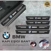 Bmw Logolu Karbon Kapı Eşiği Koruyucu Suni Deri 4'lü Set