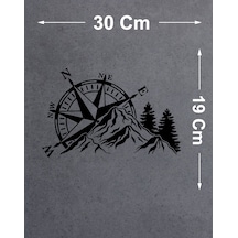 Pusula Dağ Ve Orman Sticker - Araba Oto Motosiklet Karavan Araç Sticker - 00342 30x19 Cm