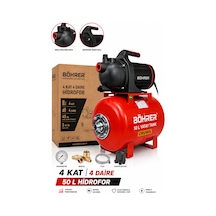Böhrer Ba011459 4 Kat 4 Daire Bakır Sargılı Otomatik Aç Kapa Hidrofor - 1.0 Hp 50l Full Set