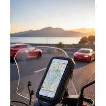 Su Geçirmez Telefon Tutucu Gidon Montajlı Uczzzt52motortutucu-3 Siyah