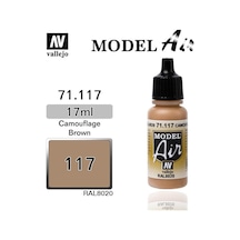 17 Ml. Camouflage Brown Model Air Serisi Maket Boyası, Vallejo 71117 Standart