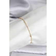 14k Gold Renk Kaplama Topçuklu Model Cm Kadın Bileklik - Ebj251201w38644 Bakır