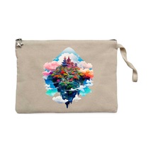 The İsland On The Cloud Krem Clutch Astarlı Cüzdan / El Çantası