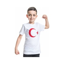Masho Kids Unisex Beyaz Türk Bayraklı Tshirt-Ücretsiz Hızlı Kargo