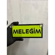 Yeşil Renk Üzeri Siyah Renk Meleğim Yazılı Vantuzlu Cam Süsü