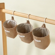 Dancemonkey Yıkanabilir Pamuk Saklama Organizatörü Mutfak Mavi Keten Asılı Çanta Cbtx Çok Renkli