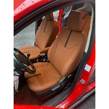 Ford Courier Arka Sırt Arka Oturma 2+1 Komple Taba Deri Siyah Şeritli